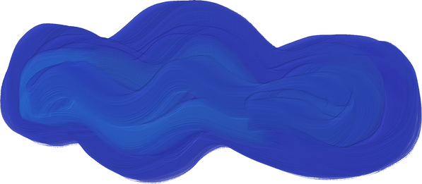 Impasto Textured Shapes Blue Abstract Wavy Blob